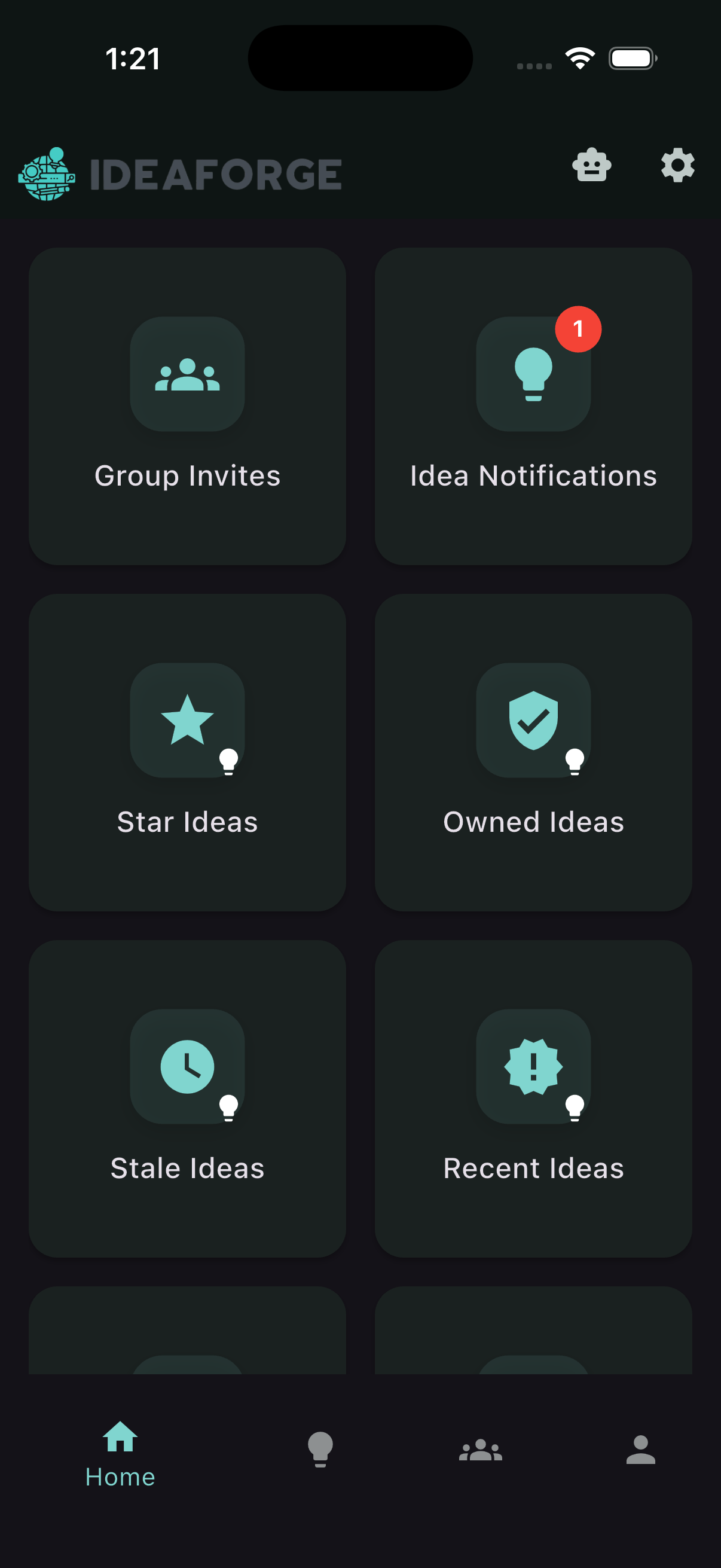 Open Edison from the robot icon