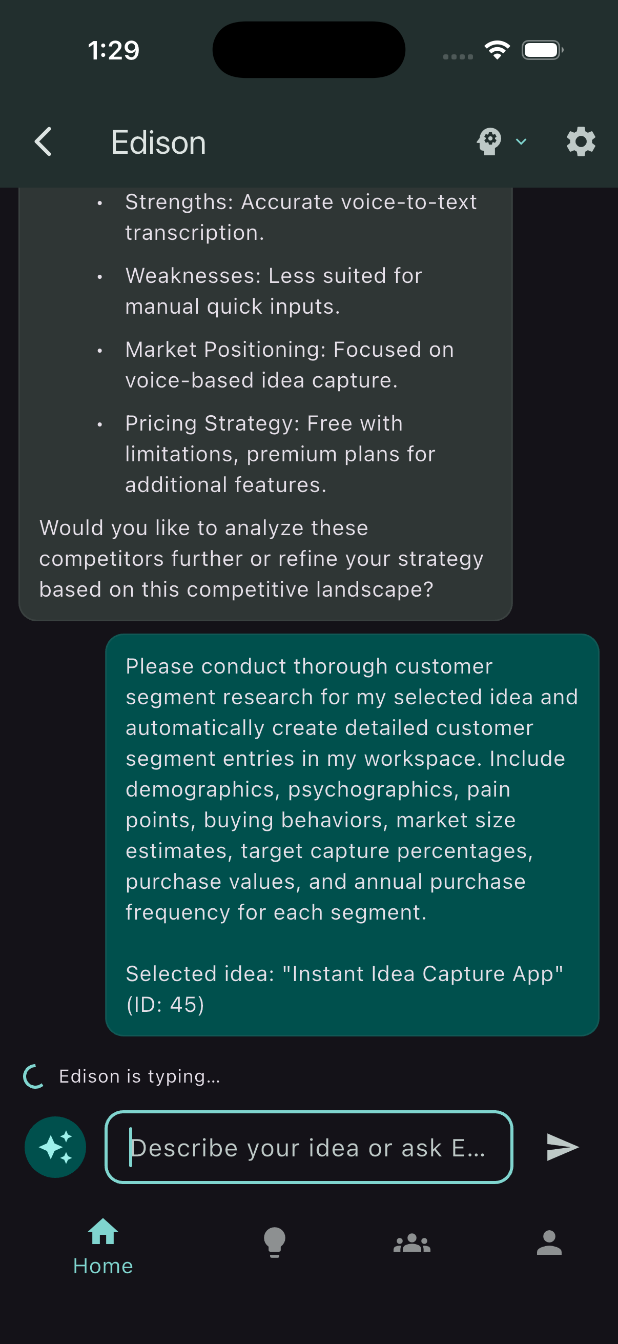 Customer segments prompt ready to send